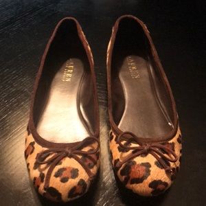Lauren leather pony hair ballet flats